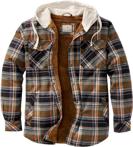 Legendary Whitetails Herren Camp Night Berber Lined Hooded Flannel Shirt Jacket Langärmlig, Porter Plaid, Medium von Legendary Whitetails