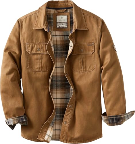 Legendary Whitetails Herren Journeyman Hemdjacke, Flanell gefütterte Shacket, wasserabweisender Mantel, robuste Herbstkleidung Jacke, Barley, Large von Legendary Whitetails