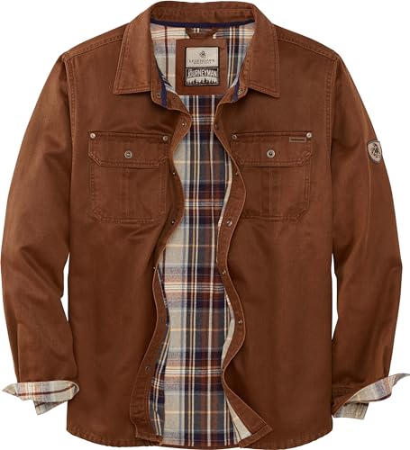 Legendary Whitetails Herren Journeyman Shirt Jacket Flannel Lined Water-Resistant Shacket Rugged Coat Jacke, Kupferrost, XXL Groß Tall von Legendary Whitetails