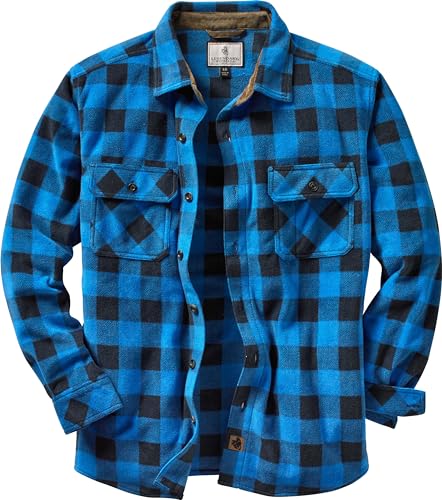 Legendary Whitetails Herren Navigator Fleece Button Down Shirt Langärmlig, Liberty Buffalo Plaid Blau, Large von Legendary Whitetails