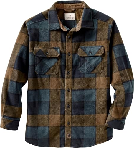 Legendary Whitetails Herren Navigator Fleece-Hemd mit Knopfleiste Button-Down-Kragen, Blue Moon Square, L von Legendary Whitetails