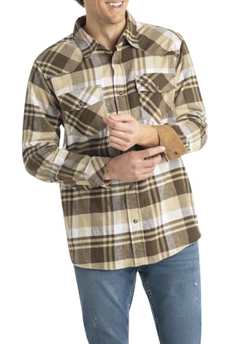 Legendary Whitetails Herren Shotgun Western Flanellhemd Button-Down-Shirt, Tobacco Range Plaid, Small von Legendary Whitetails