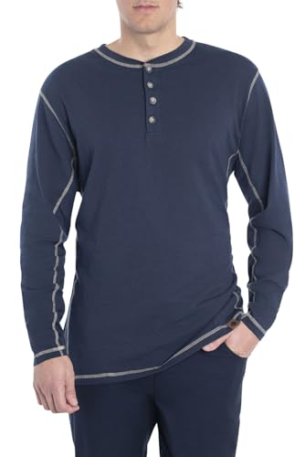 Legendary Whitetails Men's Standard Maverick Slub Henley Shirt, Navy, Large von Legendary Whitetails