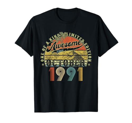 34 Jahre alte Geburtstagsgeschenke für Männer Oktober 1991 34. Geburtstag T-Shirt 34 Jahre alte Geburtstagsgeschenke für Männer Oktober 1991 34. Geburtstag T-Shirt von Legendary birthday October Tee Gifts For Man