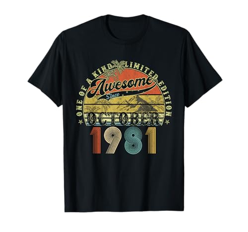 44 Jahre alte Geburtstagsgeschenke für Männer Oktober 1981 44. Geburtstag T-Shirt 44 Jahre alte Geburtstagsgeschenke für Männer Oktober 1981 44. Geburtstag T-Shirt von Legendary birthday October Tee Gifts For Man