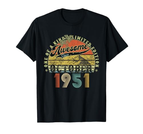 74 Jahre alte Geburtstagsgeschenke für Männer Oktober 1951 74. Geburtstag T-Shirt 74 Jahre alte Geburtstagsgeschenke für Männer Oktober 1951 74. Geburtstag T-Shirt von Legendary birthday October Tee Gifts For Man