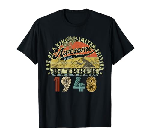 77 Jahre alte Geburtstagsgeschenke für Männer Oktober 1948 77. Geburtstag T-Shirt 77 Jahre alte Geburtstagsgeschenke für Männer Oktober 1948 77. Geburtstag T-Shirt von Legendary birthday October Tee Gifts For Man