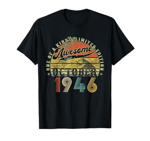 79 Jahre alte Geburtstagsgeschenke für Männer Oktober 1946 79. Geburtstag T-Shirt 79 Jahre alte Geburtstagsgeschenke für Männer Oktober 1946 79. Geburtstag T-Shirt von Legendary birthday October Tee Gifts For Man