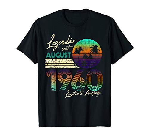 60. Geburtstag Geschenk Männer 60 Legendär Seit August 1960 T-Shirt 60. Geburtstag Geschenk Männer 60 Legendär Seit August 1960 T-Shirt von Legendary since Vintage Design 60 jährigen Mann