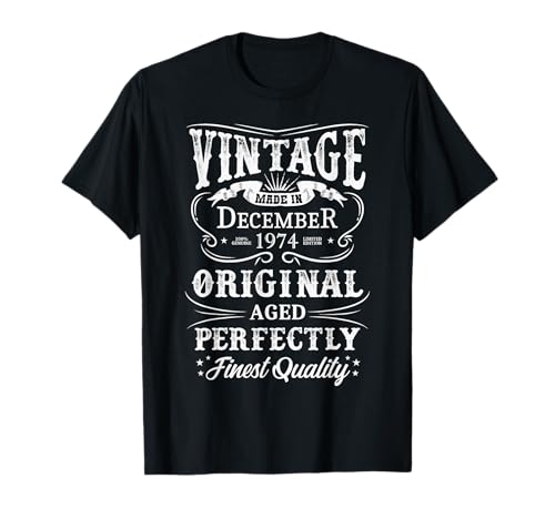 Legenden wurden 1974 Geboren Dezember 1974 Legendär T-Shirt für Damen & Herren, Baujahr 1974, Schwarz, S von Legenden wurden 1974 Geboren