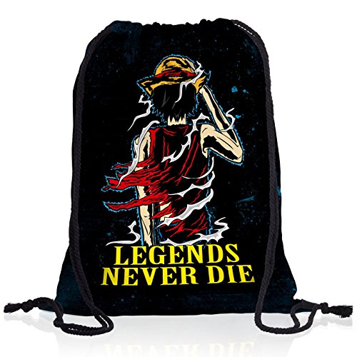 Legends Never Die - Luffy Pirat Rucksack Tasche Turnbeutel Sport Jute Beutel Piratenbande von Legends Never Die
