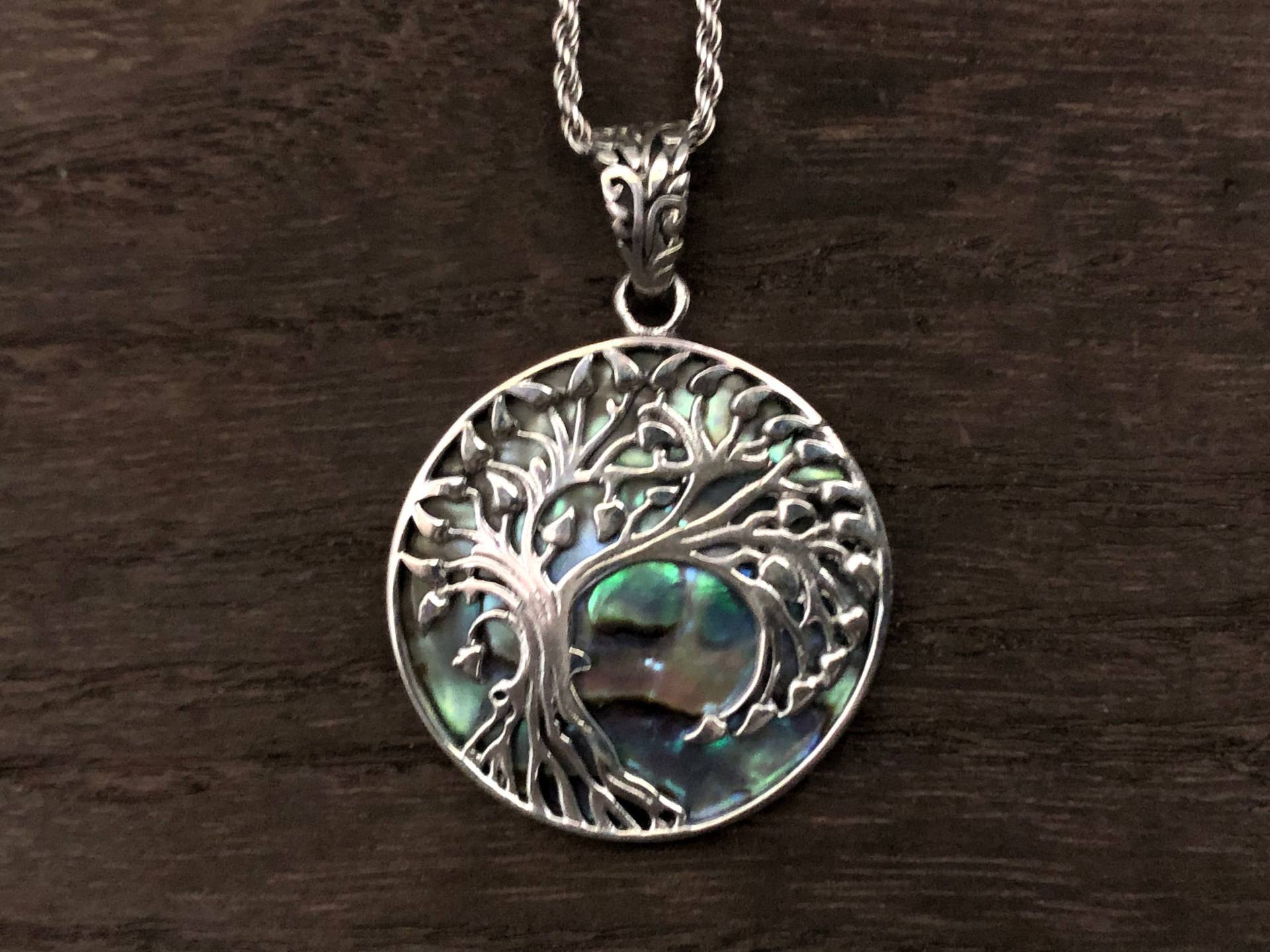 Abalone Baum Des Lebens Anhänger Handgefertigter Anhänger Aus 925Er Sterlingsilber Abalone Baum Des Lebens Anhänger Handgefertigter Anhänger Aus 925Er Sterlingsilber von LegendsSilver