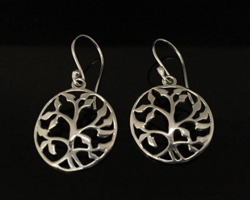 Hand Gegossen Sterling Silber Baum Des Lebens Ohrringe von LegendsSilver