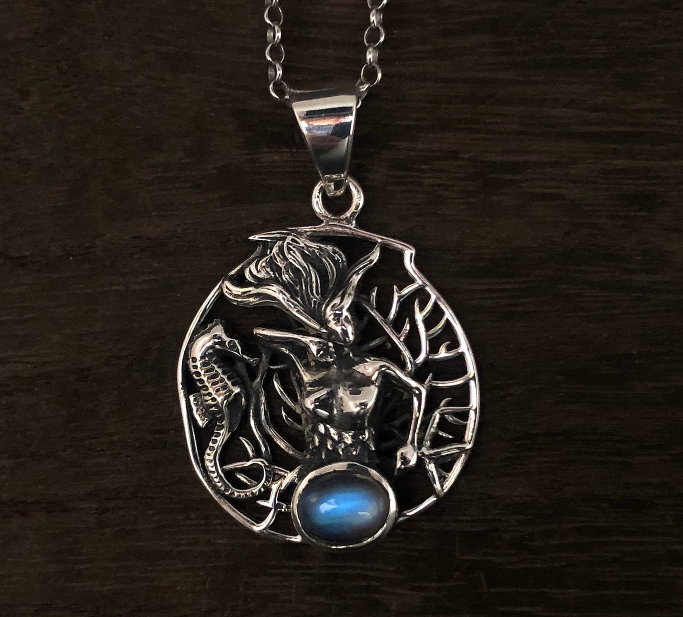 Meerjungfrau Anhänger - Mondstein Seepferdchen Sterling Silber von LegendsSilver