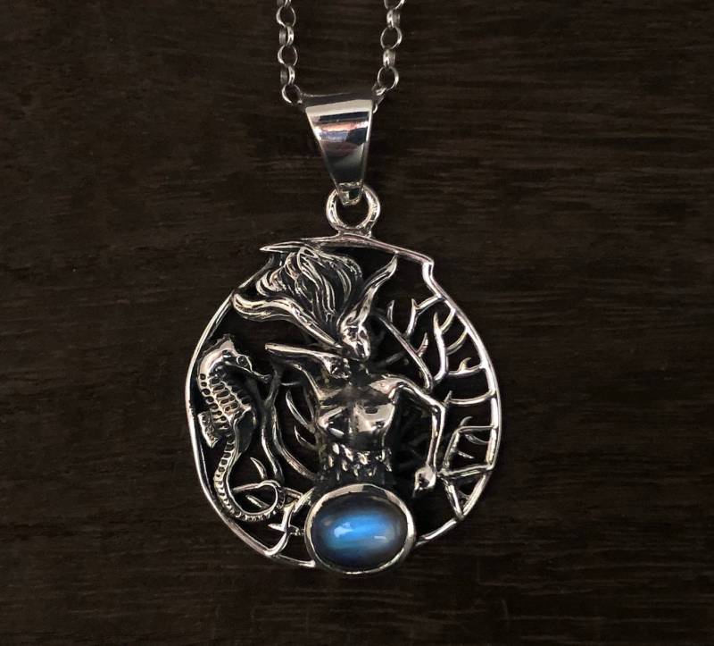 Meerjungfrau Anhänger - Mondstein Seepferdchen Sterling Silber von LegendsSilver