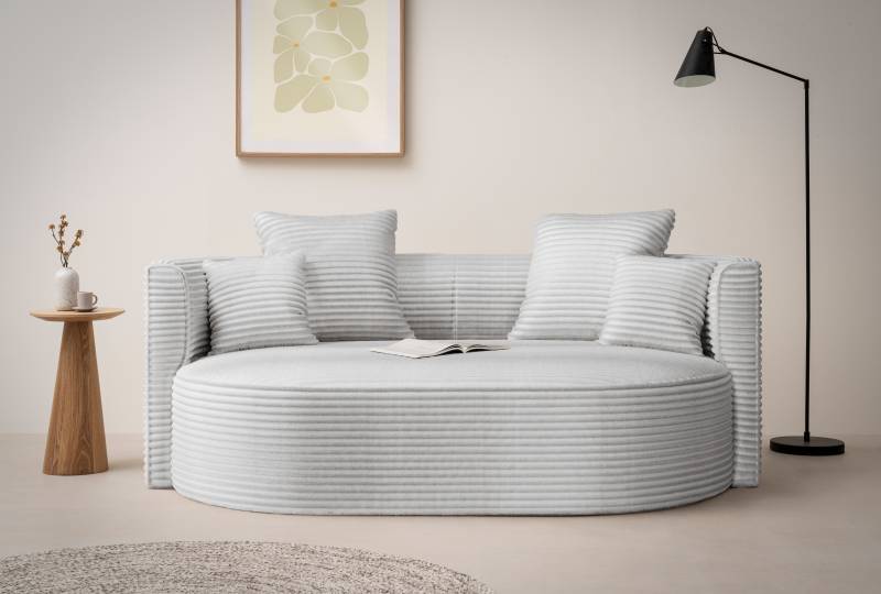 LeGer Home by Lena Gercke 2,5-Sitzer "ISALIE, rundes Loungesofa, mit Kissen, perfekt gepolstert" moderne Stoffe, mit 4 Zierkissen, extra große Sitzfläche von Leger Home By Lena Gercke