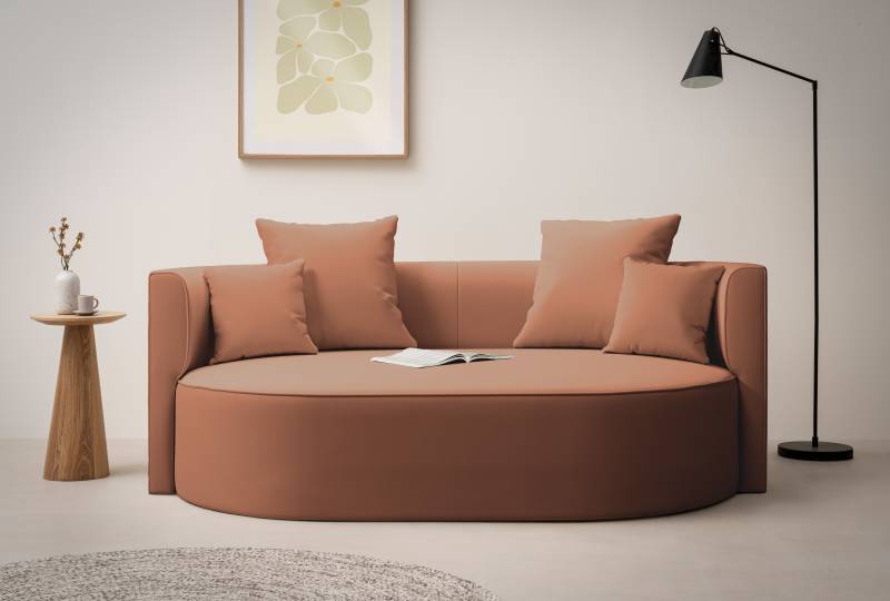 LeGer Home by Lena Gercke 2,5-Sitzer "ISALIE, rundes Loungesofa, mit Kissen, perfekt gepolstert" moderne Stoffe, mit 4 Zierkissen, extra große Sitzfläche von Leger Home By Lena Gercke