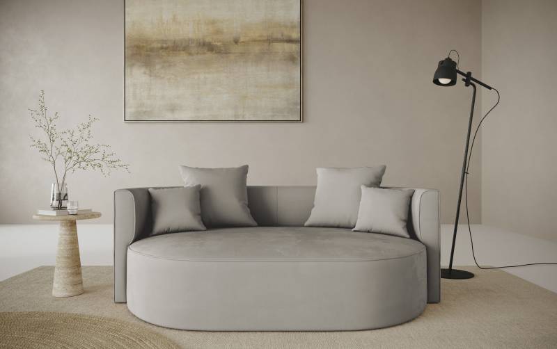 LeGer Home by Lena Gercke 2,5-Sitzer "ISALIE, rundes Loungesofa, mit Kissen, perfekt gepolstert" moderne Stoffe, mit 4 Zierkissen, extra große Sitzfläche von Leger Home By Lena Gercke