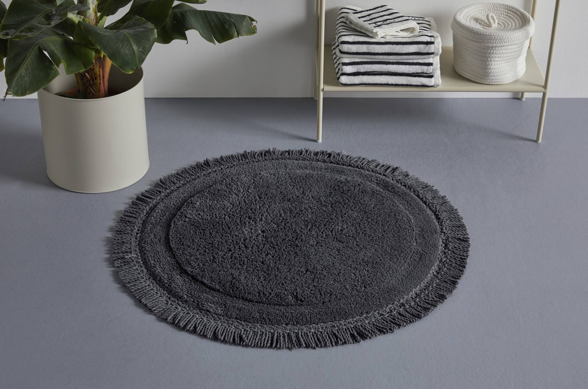 LeGer Home by Lena Gercke Badematte "Tamsin, Badvorleger, Badezimmer Teppich" Höhe 20 mm fußbodenheizungsgeeignet  strapazierfähig mit Fransen, Badteppich, Badematte, Baumwolle von Leger Home By Lena Gercke