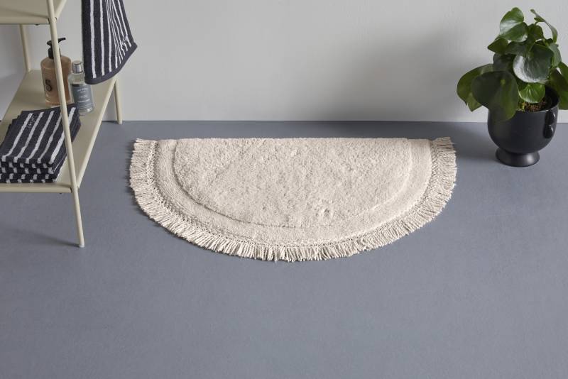 LeGer Home by Lena Gercke Badematte "Tamsin, Badvorleger, Badezimmer Teppich" Höhe 20 mm fußbodenheizungsgeeignet  strapazierfähig mit Fransen, Badteppich, Badematte, Baumwolle von Leger Home By Lena Gercke