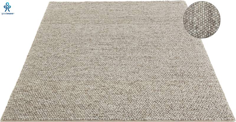 LeGer Home by Lena Gercke Wollteppich "Ainhoa, handgewebt, Wolle" rechteckig 12 mm Höhe einfarbig, Wolle, Teppich, Wohnzimmer, Schlafzimmer, Esszimmer von Leger Home By Lena Gercke