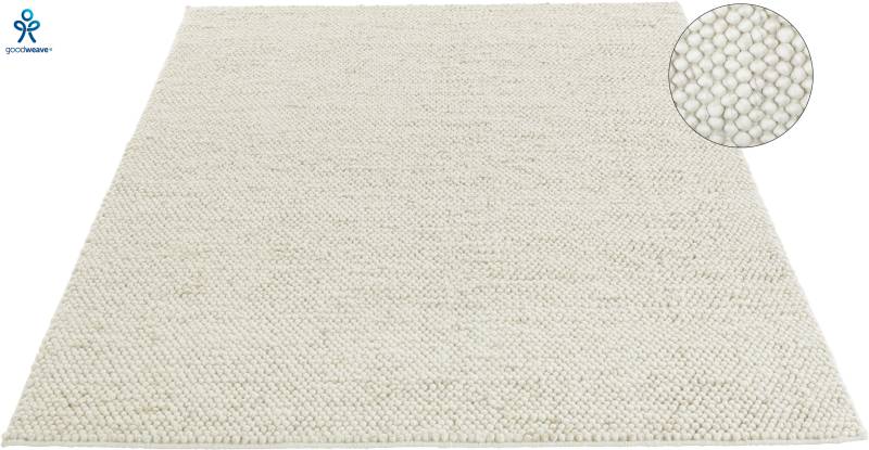 LeGer Home by Lena Gercke Wollteppich "Ainhoa, handgewebt, Wolle" rechteckig 12 mm Höhe einfarbig, Wolle, Teppich, Wohnzimmer, Schlafzimmer, Esszimmer von Leger Home By Lena Gercke