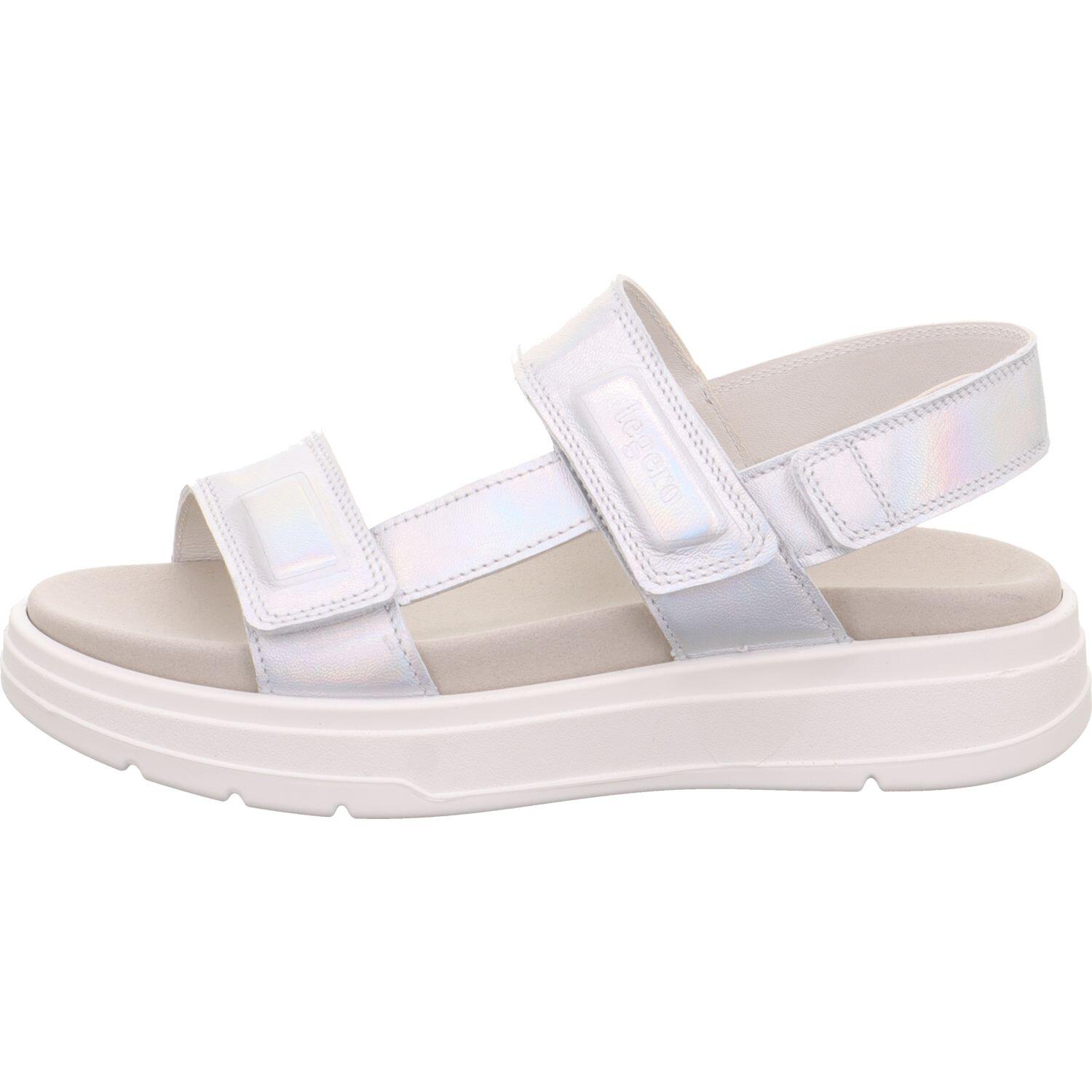 Absatzsandale Leder \ SUNWALKE METALLIC SILVER - Gr. - 37 von Legero