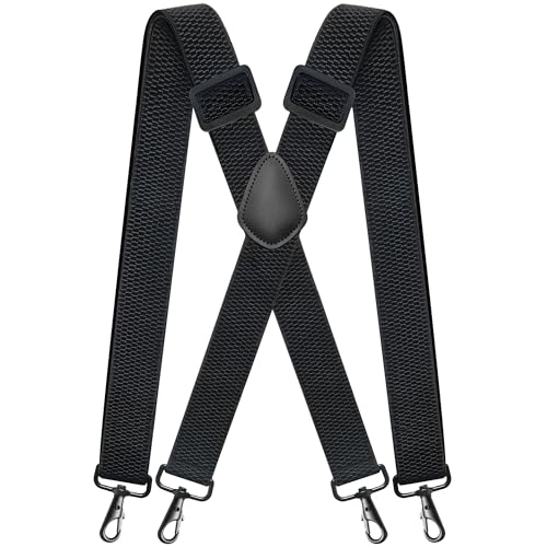 Hosenträger für Herren Extra Stark mit 4 robusten Karabiner Verschluss,4 cm breit Passform für Damen Herren Einheitsgröße Einstellbar Elastisch Hosenträger für Arbeitshose Motorradhose X Style Schwarz Hosenträger für Herren Extra Stark mit 4 robusten Karabiner Verschluss,4 cm breit Passform für Damen Herren Einheitsgröße Einstellbar Elastisch Hosenträger für Arbeitshose Motorradhose X Style Schwarz von Legezon