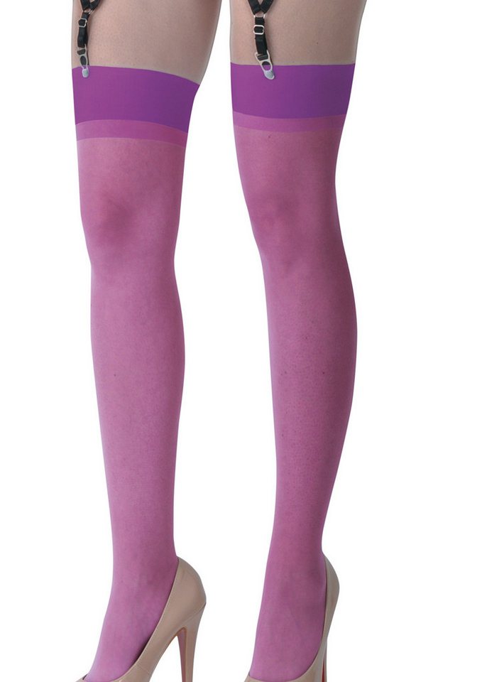 Legg Story Feinstrümpfe Dessous Straps Strümpfe aus weichem Material und Netz in lila Stocking von Legg Story