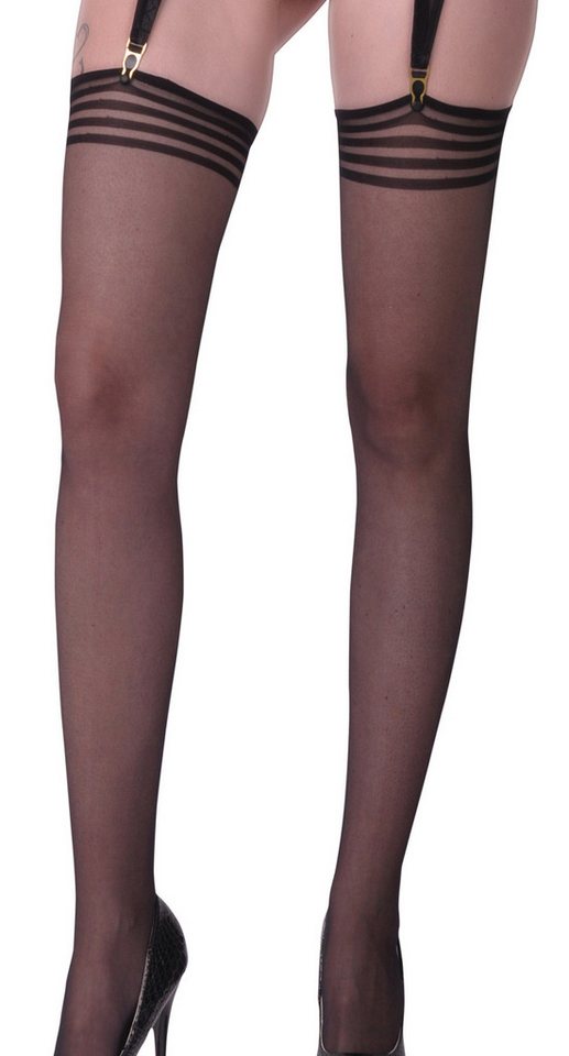 Legg Story Feinstrümpfe Dessous Straps Strümpfe aus weichem Material und Netz in schwarz Stock von Legg Story