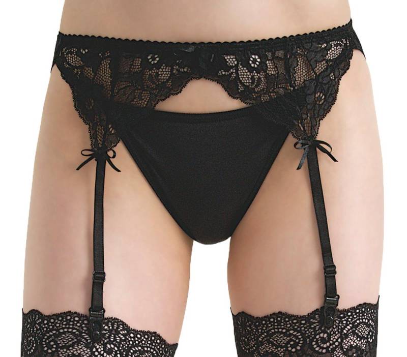 Legg Story Strapsgürtel Damen Dessous Strapsgürtel Strumpfhalter in schwarz mit Spitze dehnbar von Legg Story
