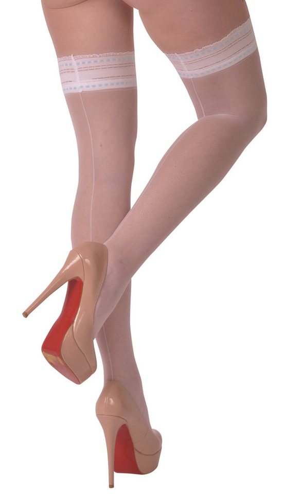 Legg Story Strümpfe Halterlose Damen Dessous Strümpfe Stockings weiß mit Gummiband selbstt von Legg Story