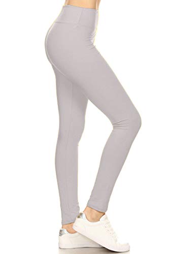 Leggings Depot ActiveFlex-Leggings mit hoher Taille für Damen - Capri- & Damen-Leggings in voller Länge, Hellgrau, M von Leggings Depot