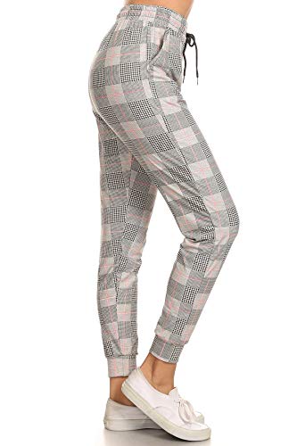 Leggings Depot BAT1 Damen-Jogginghose mit hoher Taille, beliebter Druck, Größe S-3XL, Hübsches Plaid, M von Leggings Depot