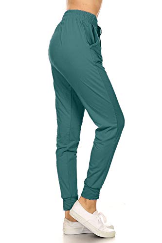 Leggings Depot Damen-Leggings mit, einfarbig, mit Print, Activewear, Jogginghose, Sweatpants, mit Bündchen - Blau - 3X von Leggings Depot