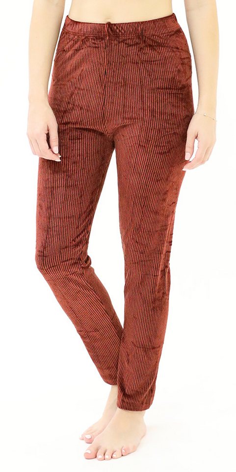 Leggings Park Leggings Damen Leggings Winter "SAMT" gestreift elastische Taille Soft Stretch (Diese Winter-Samt-Leggings mit gestreiftem Muster sind der perfekte Begleiter für die kälteren Tage) Anti-Cellulite, Shaping und Stretch von Leggings Park