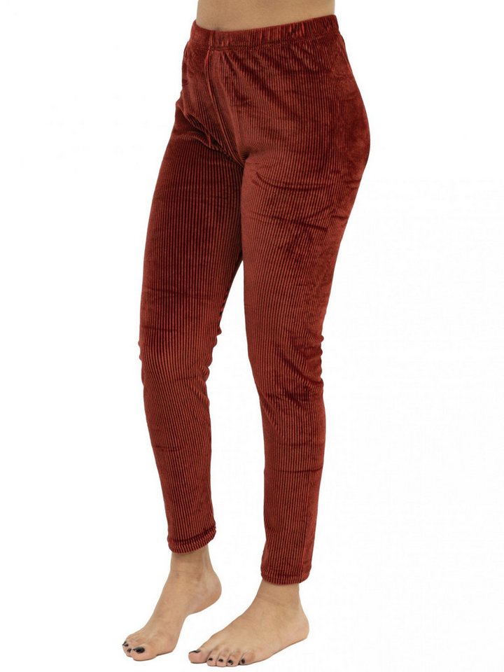 Leggings Park Leggings Damen Leggings Winter "SAMT" gestreift elastische Taille Soft Stretch (Diese Winter-Samt-Leggings mit gestreiftem Muster sind der perfekte Begleiter für die kälteren Tage) Anti-Cellulite, Shaping und Stretch von Leggings Park