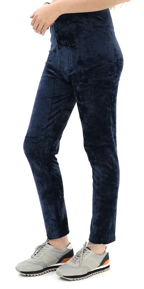 Leggings Park Leggings Damen Leggings Winter "SAMT" gestreift elastische Taille Soft Stretch (Diese Winter-Samt-Leggings mit gestreiftem Muster sind der perfekte Begleiter für die kälteren Tage) Anti-Cellulite, Shaping und Stretch von Leggings Park