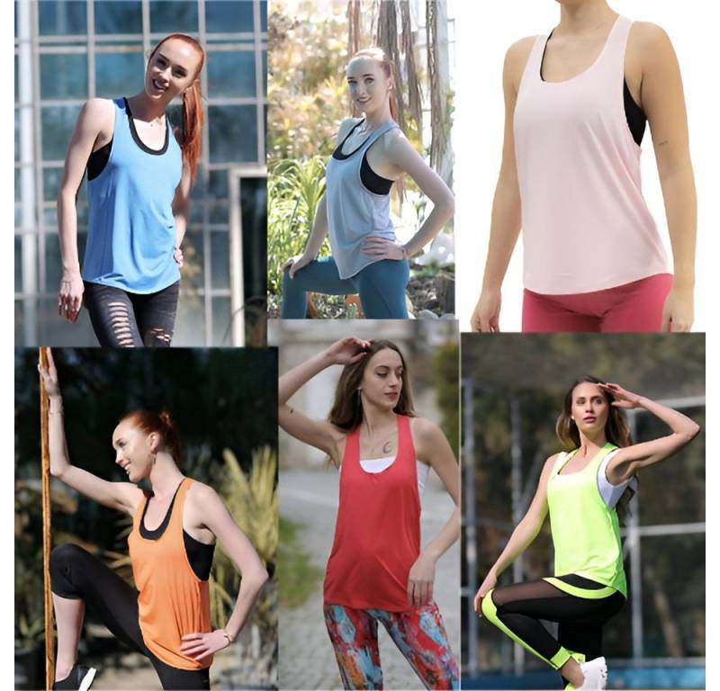 Leggings Park Tanktop Damen Shirt Trägershirt Ärmellos Tanktop Loose Sport (Ohne Muster passt zu jedem Outfit und lässt sich ideal kombinieren) von Leggings Park