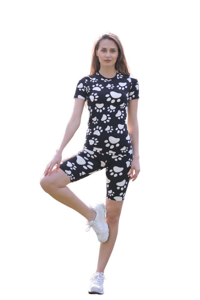 Leggings Park Trainingsanzug Damen Butterweich Super Soft Sets Stretch Short T-Shirt (Das Set enthält ein T-Shirt mit Rundhalsausschnitt und kurzen Ärmeln sowie Shorts., Super Soft Set ist perfekt für Yoga, Pilates, Fitness oder Alltag), Perfekt für sportliche Aktivitäten und Freizeit. von Leggings Park