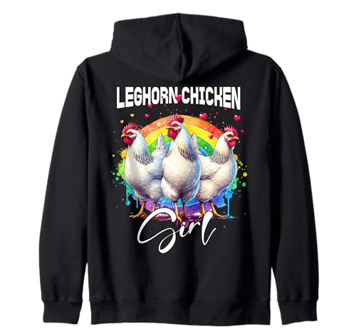 Leghorn Chicken Mädchen Leghorn Hühner Kapuzenjacke von Leghorn Hühner Designs Damen