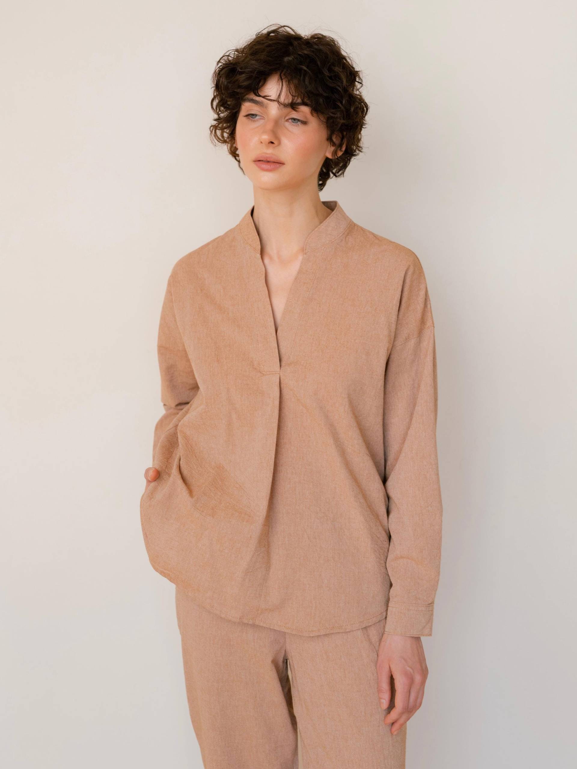 Bio-Baumwolle Pyjama Set, Damen Loungewear Hose Und Hemd, Lässige Vintage Homewear Kleidungsstück Weiche Nachtwäsche von LegloHome