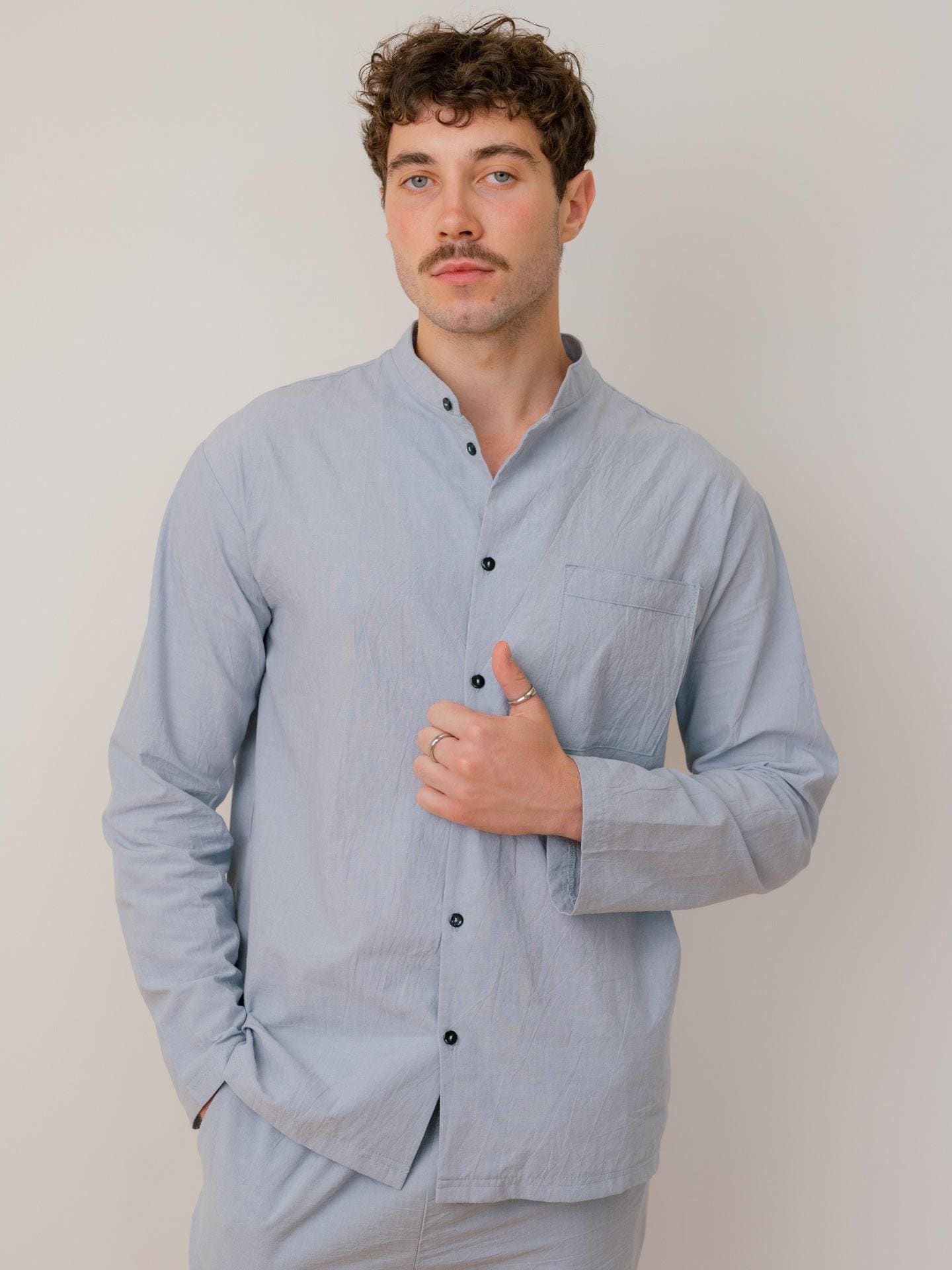 Herren-Baumwoll-Pyjama-Set Aus Nachhaltiger Bio-Baumwolle, Trauzeugen-Hose Und Hemd, Trauzeugen-Pj-Set, Trauzeuge-Geschenk von LegloHome