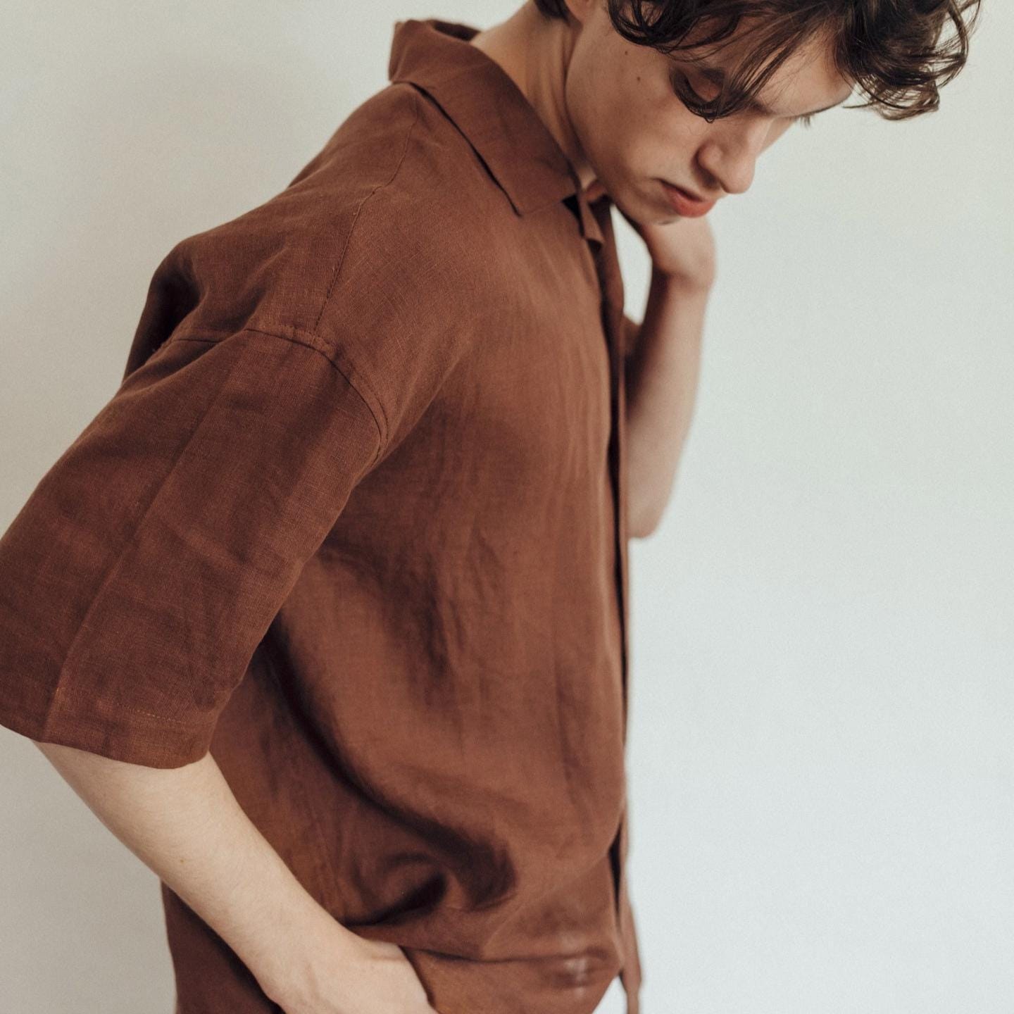 Natürlicher Leinen Herren Set, Leinenanzug, 2 in 1 Set Shorts Und Hemd Mann, Lässige Outfit, Moderne Kleidung Männer, Vater Geschenk von LegloHome