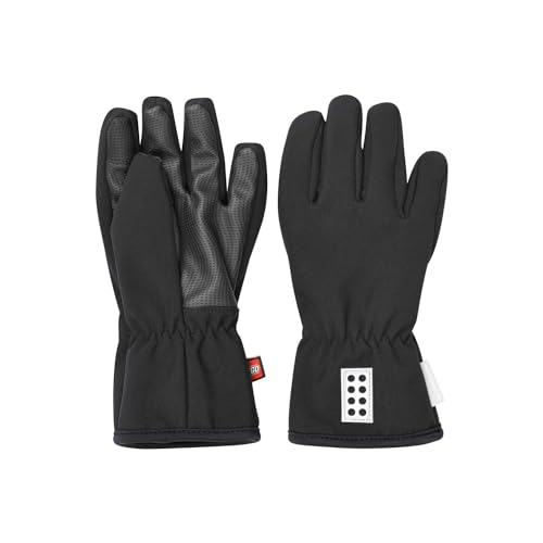 LEGO Wear Unisex Kinder Lwatlin - Softshell Winter Handschuhe, Schwarz, 110-116 EU von LEGO