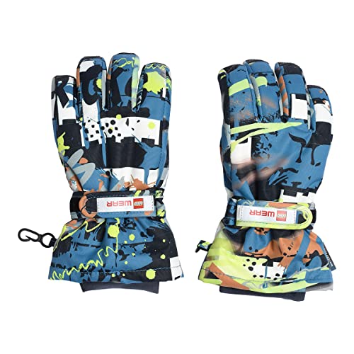 LEGO Wear Unisex Wear Unisex Tec Skihandschuh Fingerhandschuh Cool Serie Wasserdicht Atmungsaktiv Lwadje 701 Schneehandschuhe, 523, 110-116 EU von LEGO