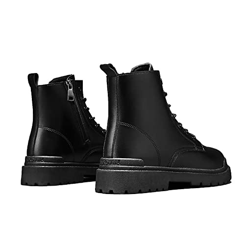 Legou Autumn boots men's British style black leather boots high top boots Black zipper 8 von Legou