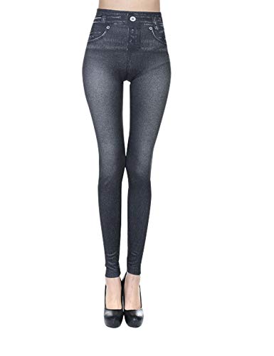 Legou Damen Jeans Leggings Schwarz M von Legou