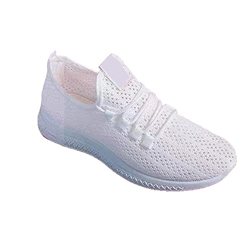 Legou Damen Schuhe Sommer Mesh Atmungsaktiv Freizeit Sneakers, weiß 2, 39 1/3 EU von Legou