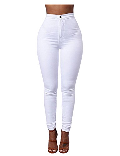 Legou Damen Sexy Hochbund Stretch Röhrenjeans Denim Jeans Modern Lässige Hosen Weiß S von Legou